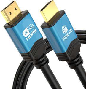 4K HDMI CABLE 3M HDMI LEAD BY TRUE HQ | DESIGNED IN THE UK | ULTRA HIGH SPEED 18GBPS HDMI 2.0 CORD WITH ETHERNET