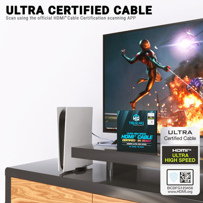 Ultra High Speed HDMI Cable 2.1 Certified 1M by True HQ