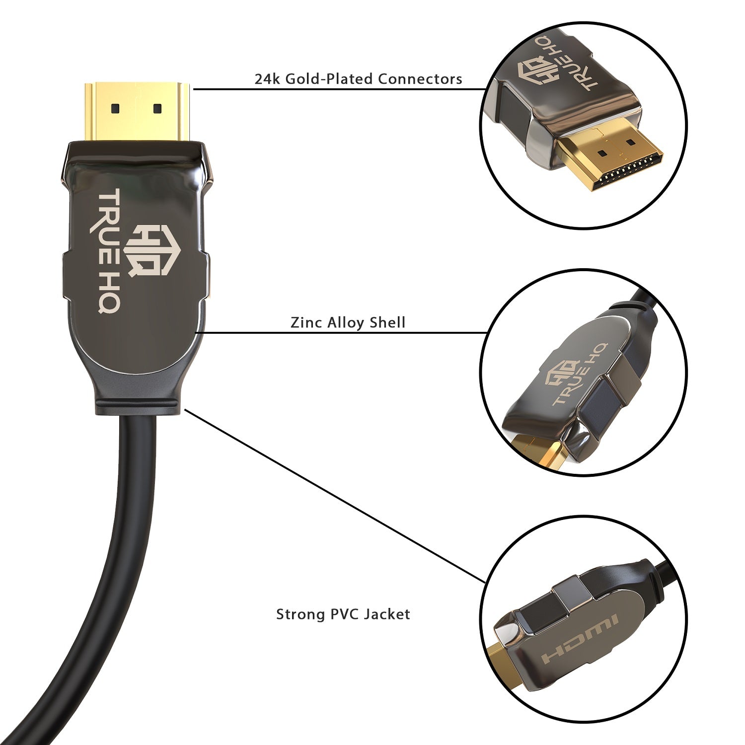 3M HDMI 2.1 Cable Certified 8K 48Gbps by True HQ, Ultra High Speed PREMIUM  Lead with Ethernet, 8K 60Hz 4K 120Hz UHD HDCP 2.2 eARC