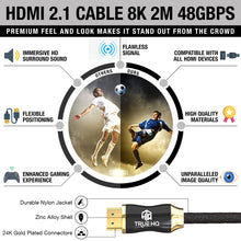 Load image into Gallery viewer, 3M HDMI 2.1 Cable Certified Ultra High Speed 8K Braided 48Gbps by True HQ™
