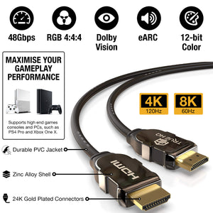 1M HDMI 2.1 Cable 8K 48Gbps by True HQ™